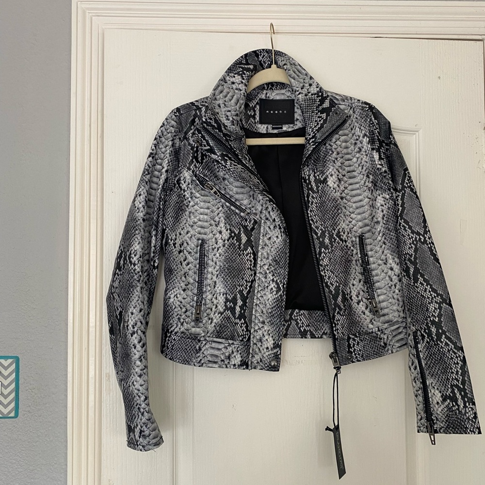 Blank NYC Snakeskin Leather Jacket